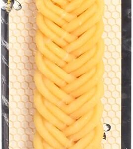 Ner Mitzvah Braided Beeswax Havdalah Candle Wide Criss Cross Braid