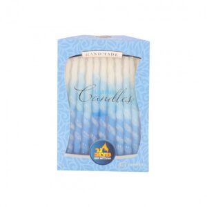 Ner Mitzvah Blue & White Spiral Chanukah Candles 28365