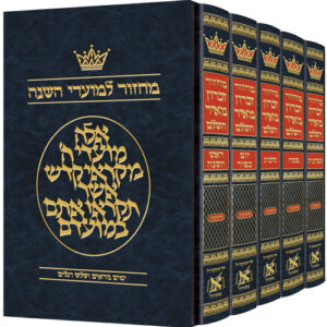 Machzor Hebrew Only Ashkenaz with Hebrew Instructions 5 Vol Slipcased Set