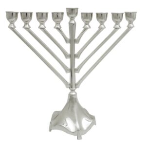 Elegant Nickel Chabad Menorah UK41849