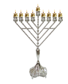 Silver Plated Oil Menorah Rambam 30239