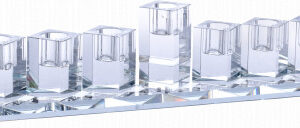 Crystal Glass Menorah- Long 31260