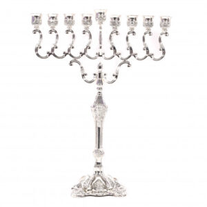 Silver Plated Oil Menorah 16.5 Height 30235