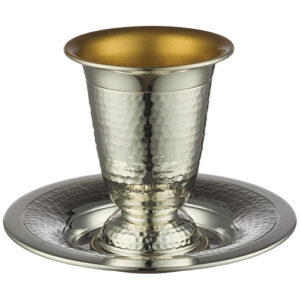 Elegant Kiddush Cup with Stem and Saucer UK48423