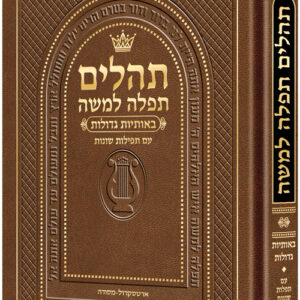 Hebrew Only, Large Type Tehillim with Hebrew Introductions- Brown 1