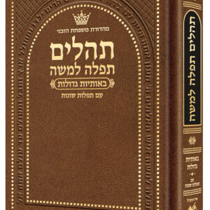 Hebrew Only, Large Type Tehillim with Hebrew Introductions Pocket size Brown