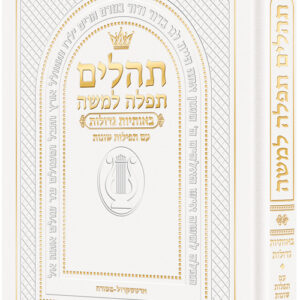 Hebrew Only, Large Type Tehillim with Hebrew Introductions- White