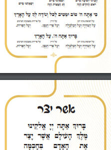 Asher Yatzar & Al Hamichya Double Sided Card Pocket Size 2 3/4 X 4"