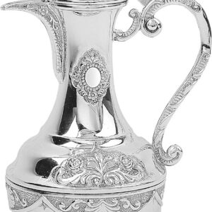 Ner Mitzvah Silver Plated Chanukah Kriegel Oil Bottle with Cover Flower Design 30286