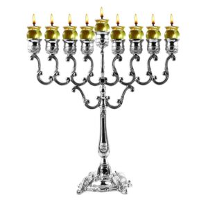 Ner Mitzvah Silver Plated Oil Menorah 14 30237