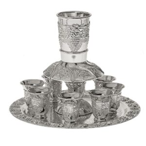 SILVER PLATED 8 CUP FOUNTAIN GRAPE DESIGN 803-F