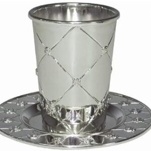 Kiddush Cup Silver Plated W/Plate 3.5"H - #KC-CA213410B