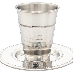 Stainless Steel Kiddush Cup With Plate #SSKC21