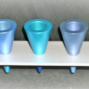 chanukah menorah blue cone