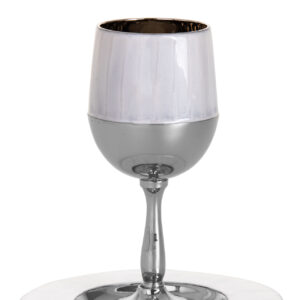 Kiddush Cup with Tray White
