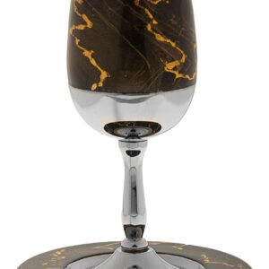 Kiddush Cup Brown with Gold Flares