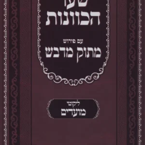 Shaar Hakavonos Moadim שער הכוונות מועדים עם ביאור מתוק מדבש כ"ק