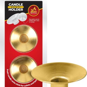 Candlestick Drip Guards with Safety Pin Gold - 2 Pack