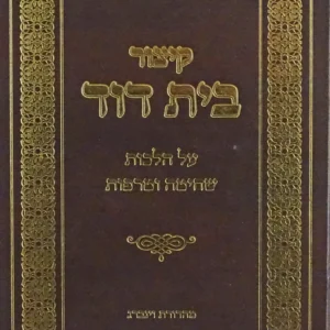 Kitzur Beis Dovid קיצור בית דוד הלכות שחיטה וטרפות