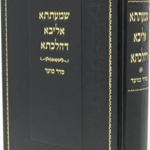 Shmaatsa Aliba DeHilchasa Al Seder Moed שמעתתא אליבא דהלכתא על סדר מועד