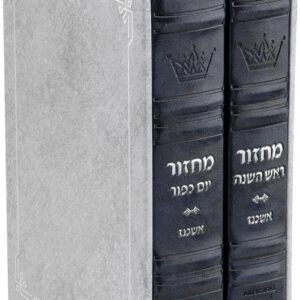 Machzor 2 Vol. Hebrew English Mid Size Ashkenaz Faux Leather - Navy